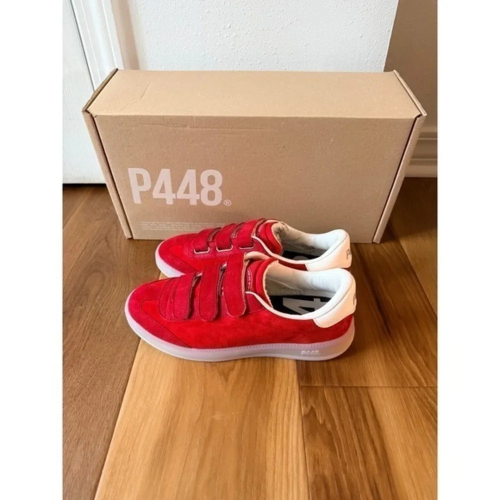 P448 Monza Velcro Red Suede Low Top Sneakers‎ S25MONZAVELCRO1-W 41 / 11